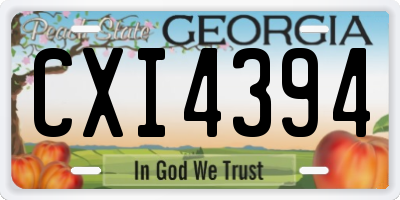 GA license plate CXI4394