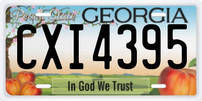 GA license plate CXI4395