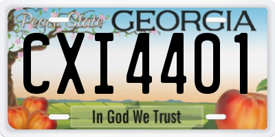 GA license plate CXI4401