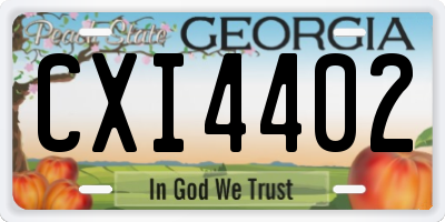 GA license plate CXI4402