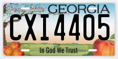 GA license plate CXI4405