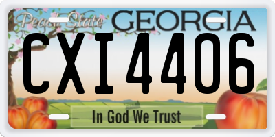 GA license plate CXI4406