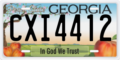 GA license plate CXI4412