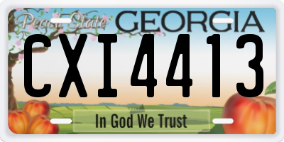 GA license plate CXI4413