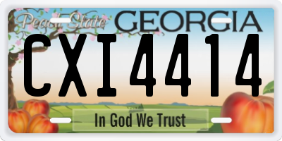 GA license plate CXI4414