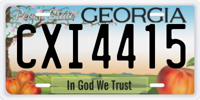GA license plate CXI4415