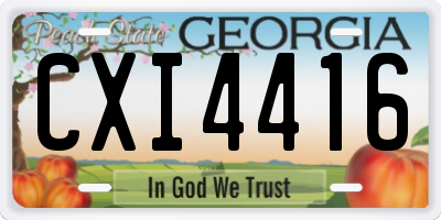 GA license plate CXI4416