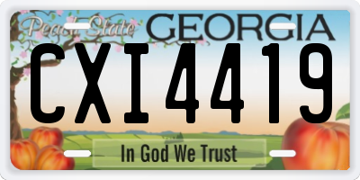 GA license plate CXI4419