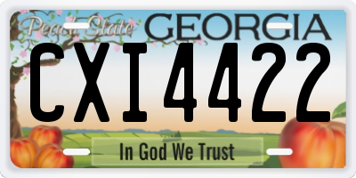 GA license plate CXI4422