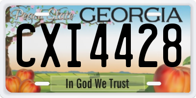 GA license plate CXI4428
