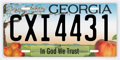 GA license plate CXI4431