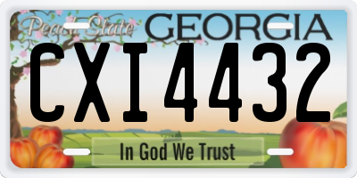 GA license plate CXI4432
