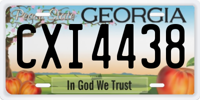 GA license plate CXI4438