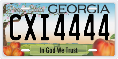 GA license plate CXI4444