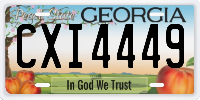 GA license plate CXI4449