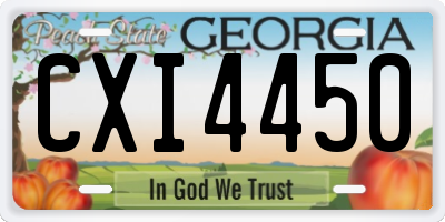 GA license plate CXI4450
