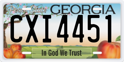 GA license plate CXI4451