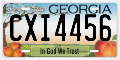 GA license plate CXI4456