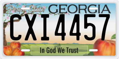 GA license plate CXI4457