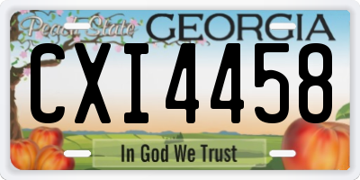 GA license plate CXI4458
