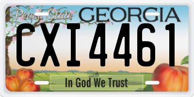 GA license plate CXI4461