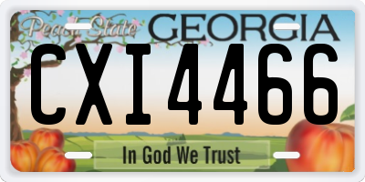 GA license plate CXI4466