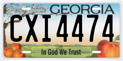 GA license plate CXI4474