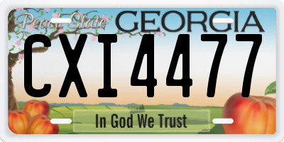 GA license plate CXI4477