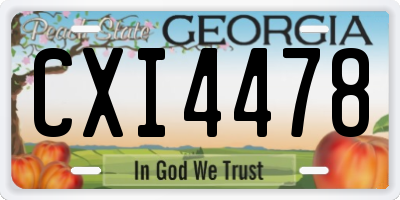 GA license plate CXI4478