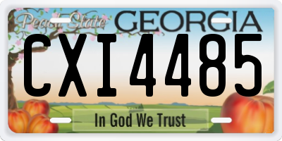 GA license plate CXI4485