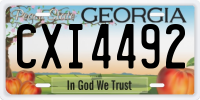 GA license plate CXI4492