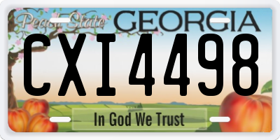 GA license plate CXI4498