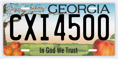 GA license plate CXI4500