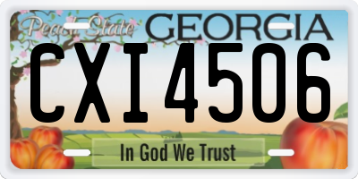GA license plate CXI4506
