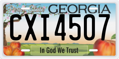 GA license plate CXI4507
