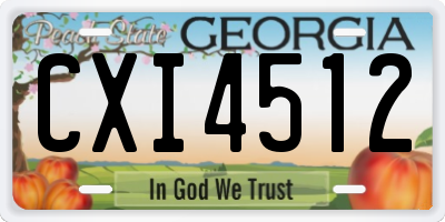 GA license plate CXI4512