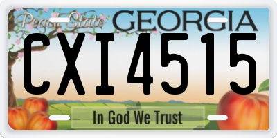 GA license plate CXI4515
