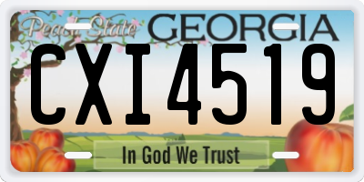GA license plate CXI4519