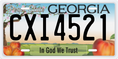 GA license plate CXI4521