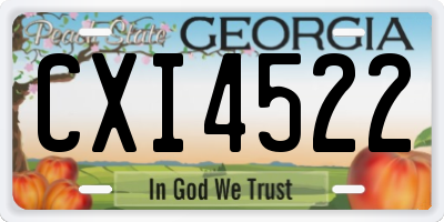 GA license plate CXI4522