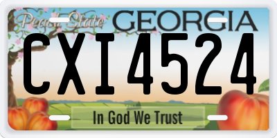 GA license plate CXI4524