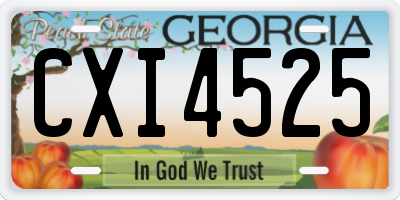 GA license plate CXI4525