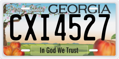 GA license plate CXI4527