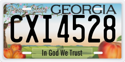 GA license plate CXI4528