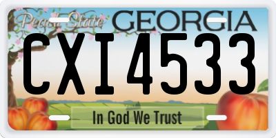 GA license plate CXI4533