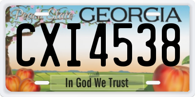GA license plate CXI4538