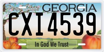 GA license plate CXI4539