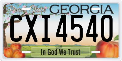 GA license plate CXI4540