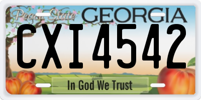 GA license plate CXI4542