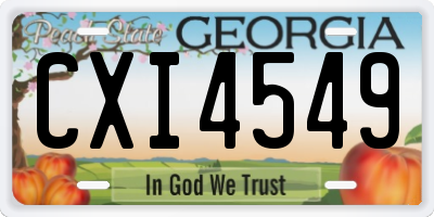 GA license plate CXI4549
